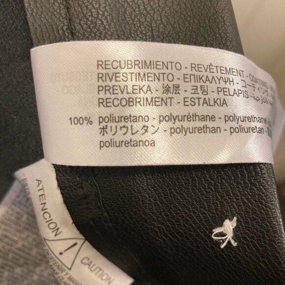 ZARA Sz M Faux Leather PVC High Rise Ankle Zipper Raw Hem  Slim Leg Pants - Picture 7 of 9